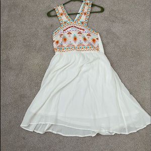 White Aztec design dress Women Medium